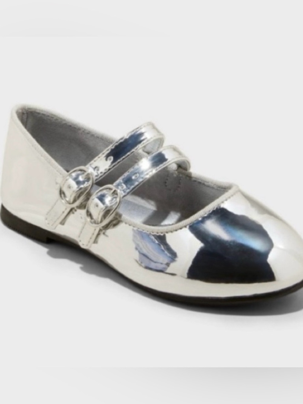 Cat & Jack Toddler Mabel Mary Jane Flats Silver Size 5T New